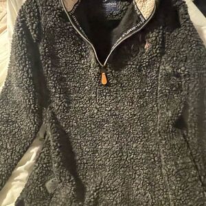 Simply Southern Black Fleece Pullover Quarter Zip embroidered initials